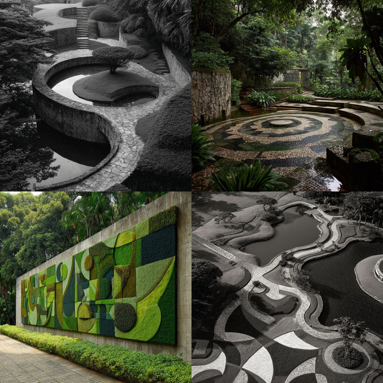 Roberto Burle Marx style, Midjourney V7, render 1 of 4