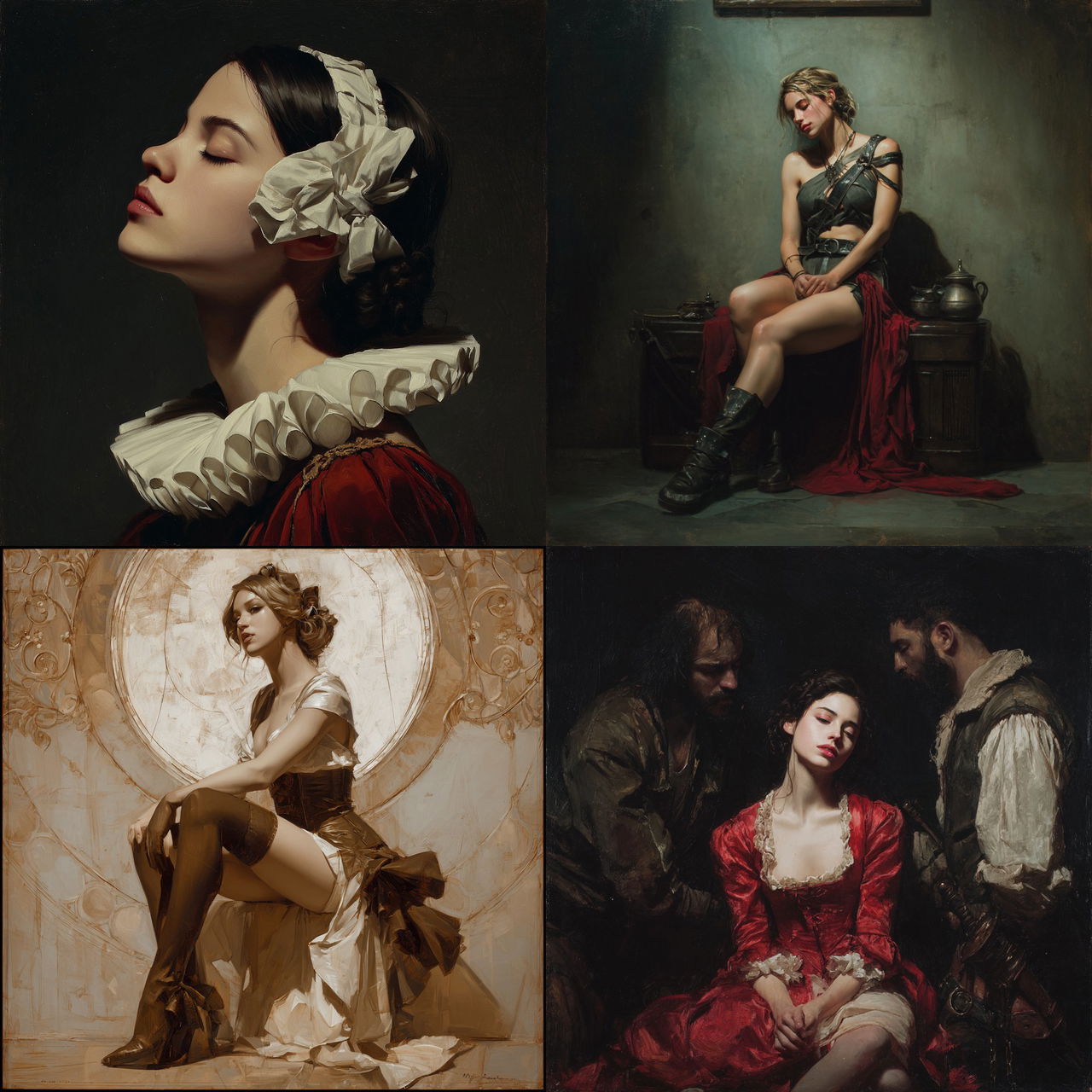 Roberto Ferri style, Midjourney V7, render 1 of 4