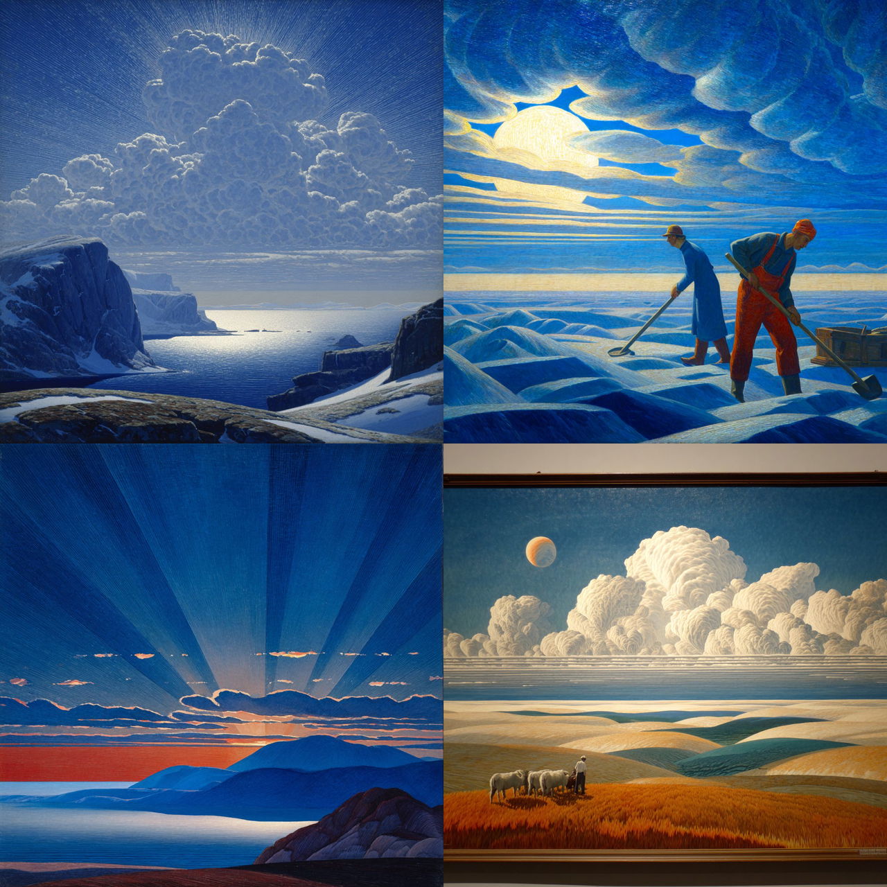 Rockwell Kent style, Midjourney V7, render 1 of 4