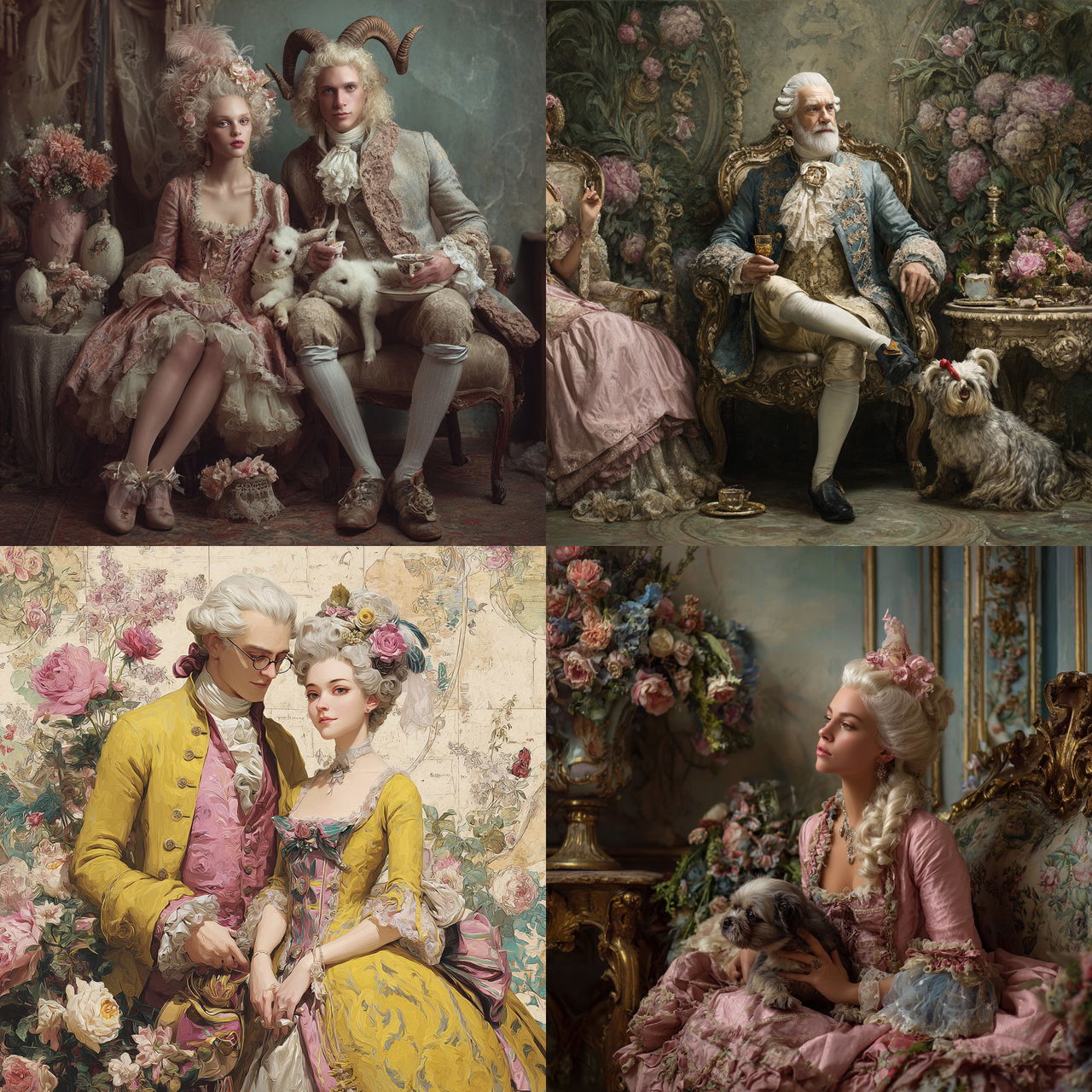 Rococo style, Midjourney V7, render 1 of 4