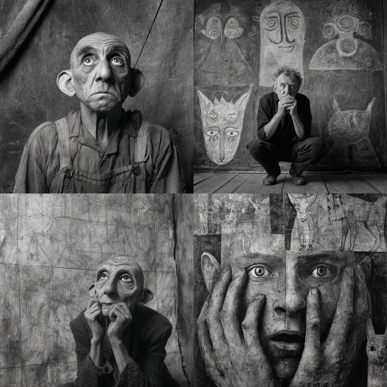Roger Ballen style, Midjourney V7, render 1 of 4