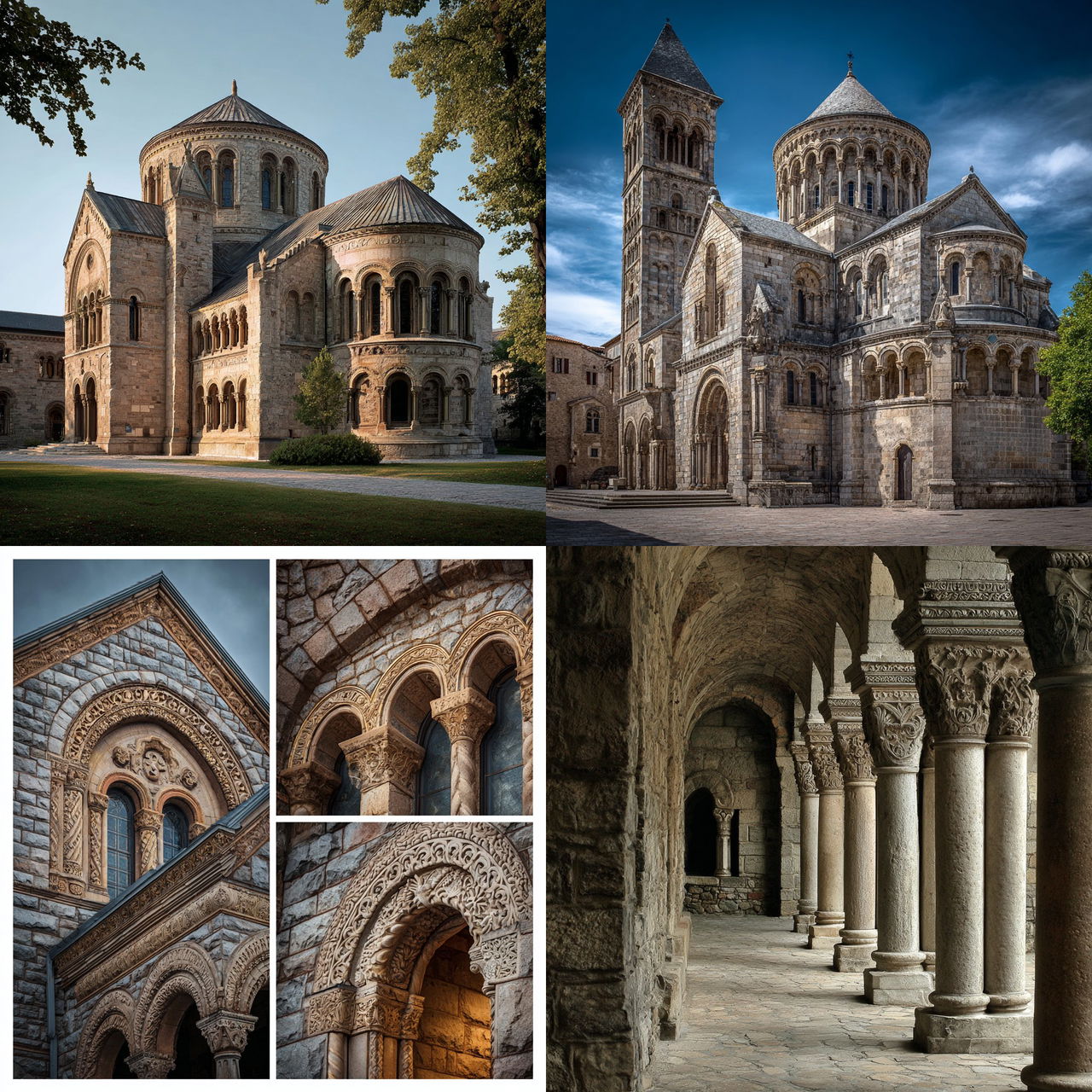 Romanesque architecture style, Midjourney V7, render 1 of 4