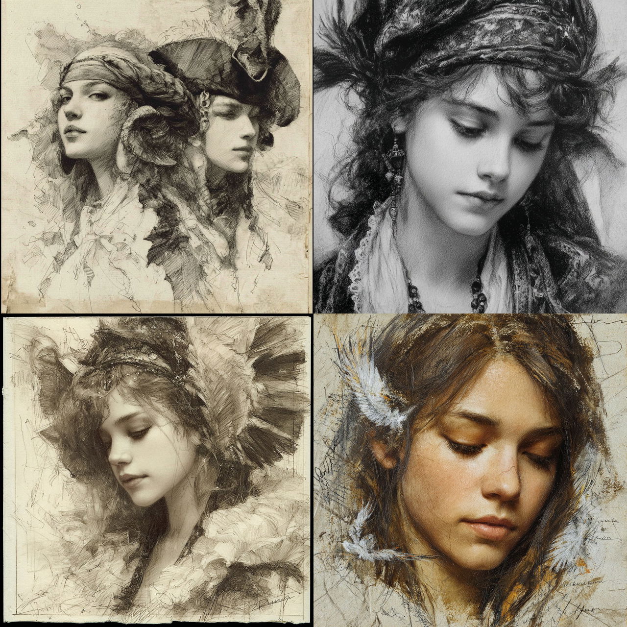 Romulo Royo style, Midjourney V7, render 1 of 4