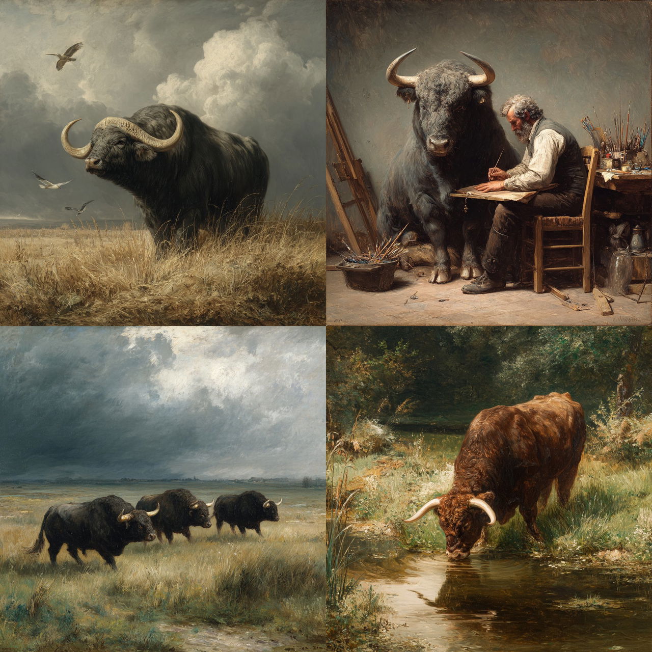 Rosa Bonheur style, Midjourney V7, render 1 of 4