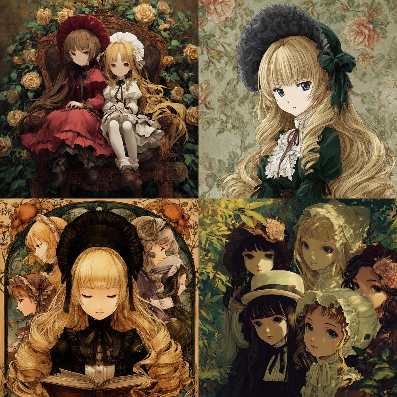 Rozen Maiden style, Midjourney V7, render 1 of 4