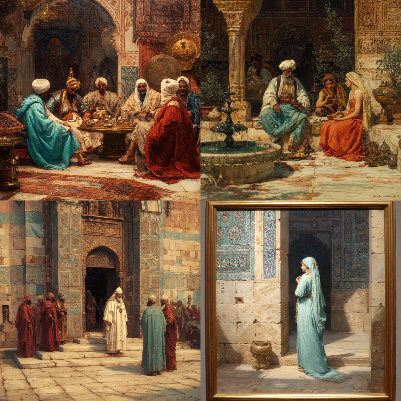 Rudolf Ernst style, Midjourney V7, render 1 of 4