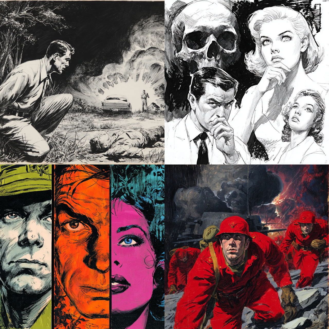 Russ Heath style, Midjourney V7, render 1 of 4