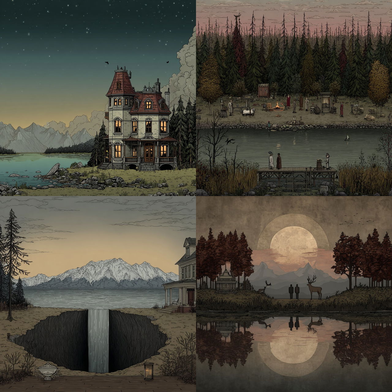 Rusty Lake style, Midjourney V7, render 1 of 4