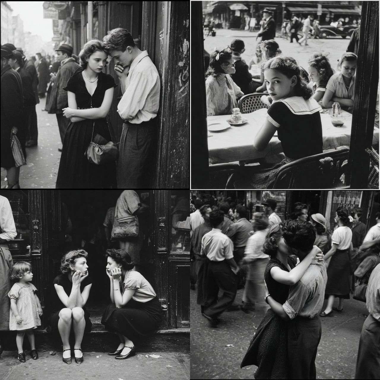 Ruth Orkin style, Midjourney V7, render 1 of 4