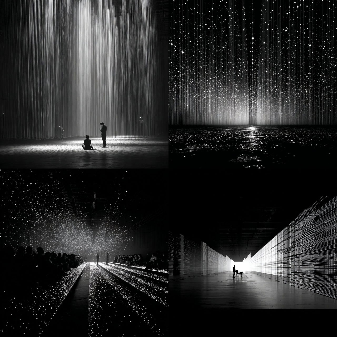 Ryoji Ikeda style, Midjourney V7, render 1 of 4