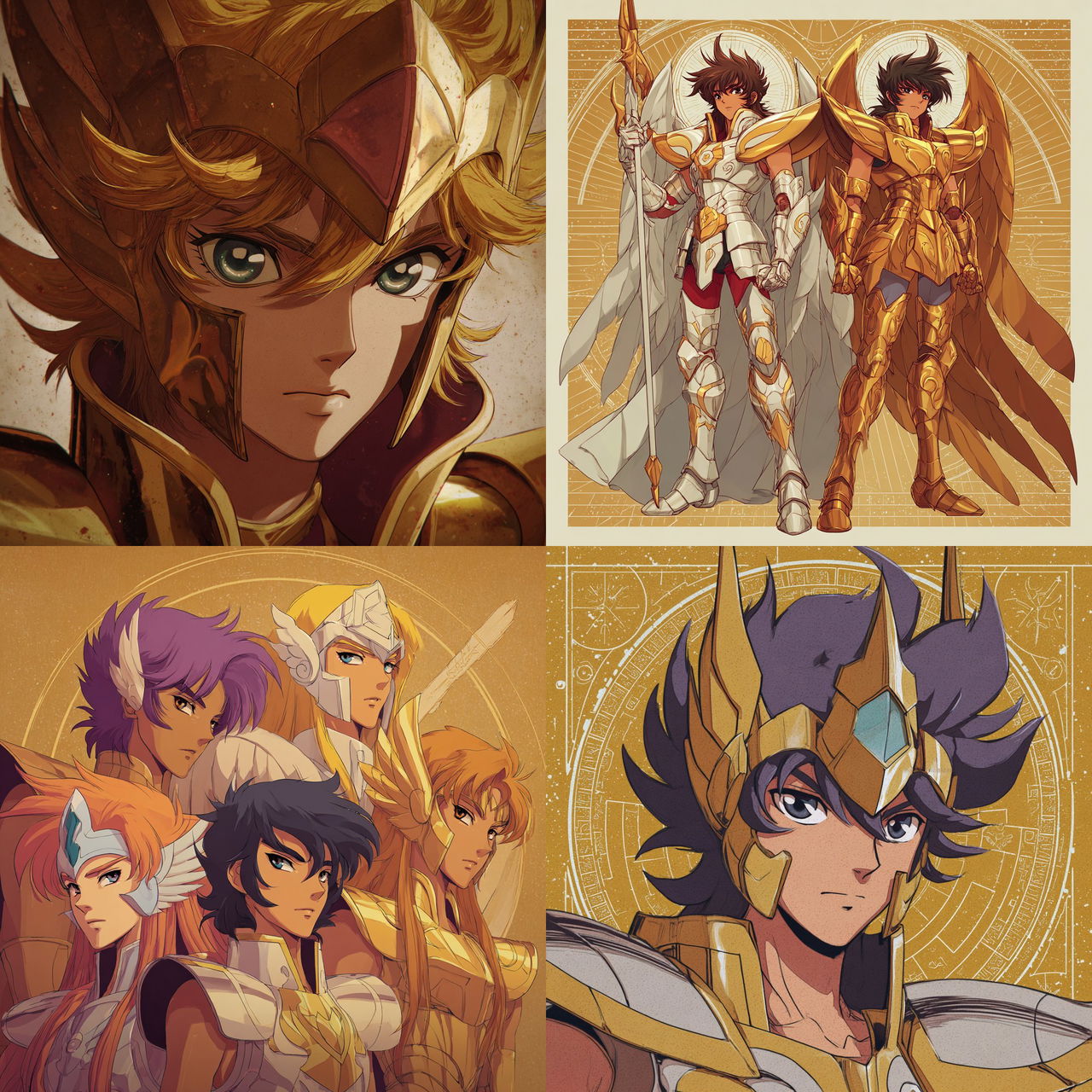 Saint Seiya style, Midjourney V7, render 1 of 4
