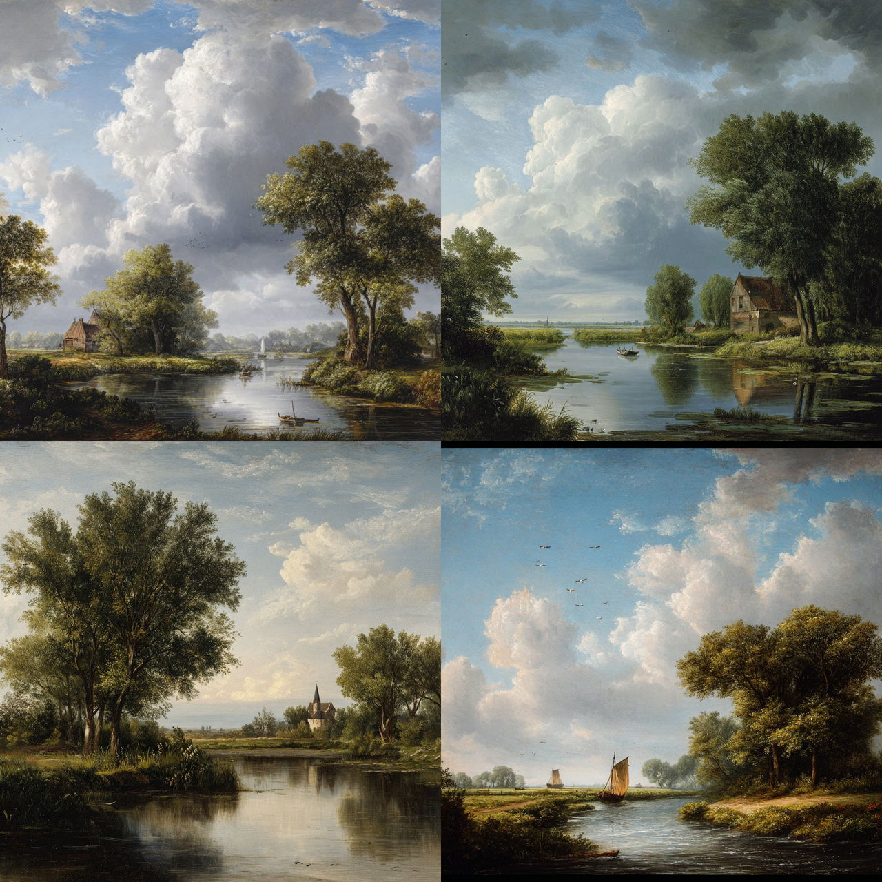 Salomon van Ruysdael style, Midjourney V7, render 1 of 4