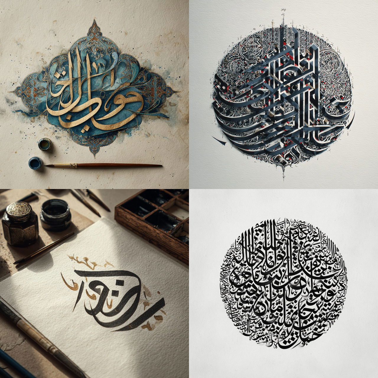 Sama Calligraphy style, Midjourney V7, render 1 of 4