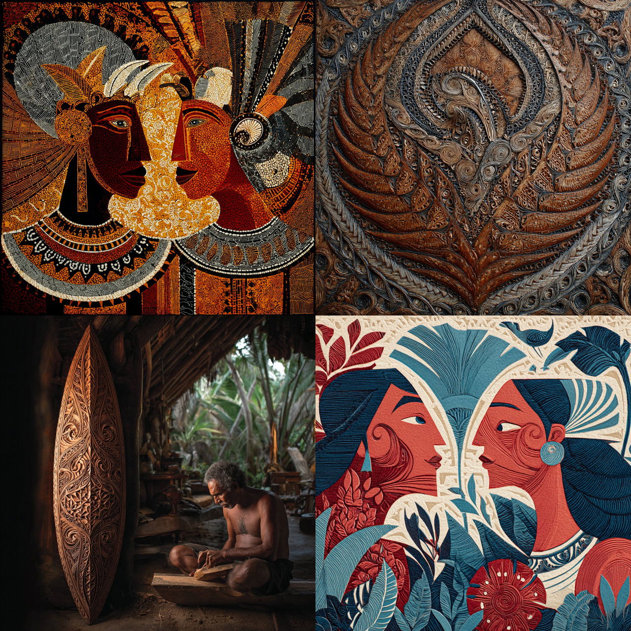 Samoan art style, Midjourney V7, render 1 of 4