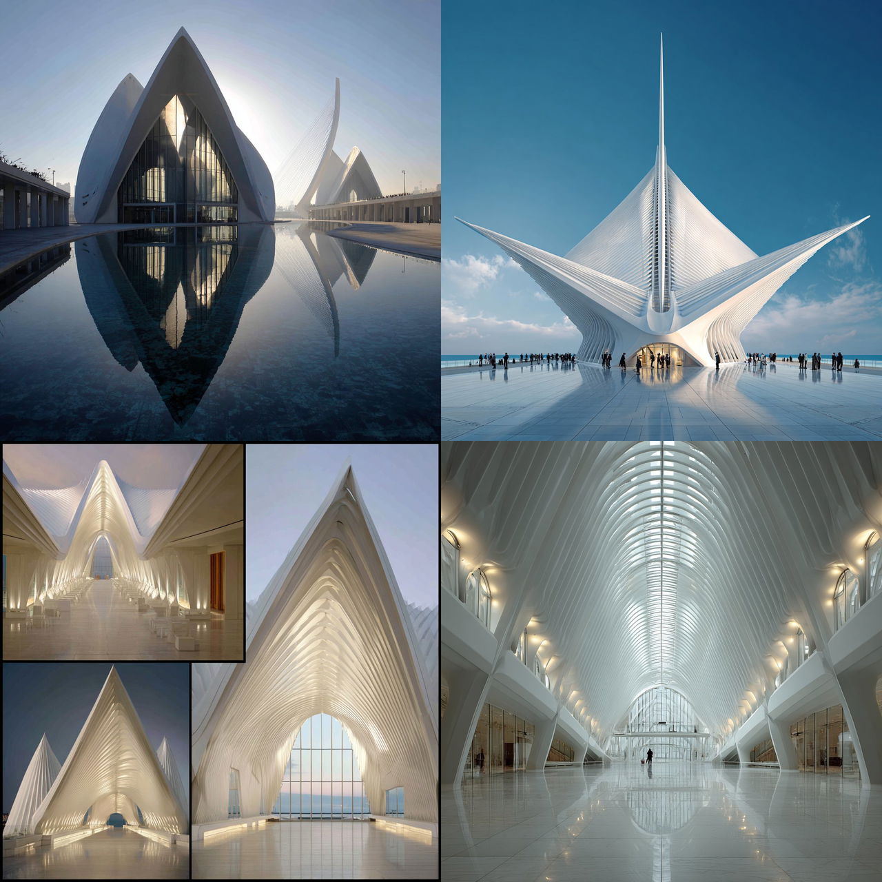Santiago Calatrava style, Midjourney V7, render 1 of 4