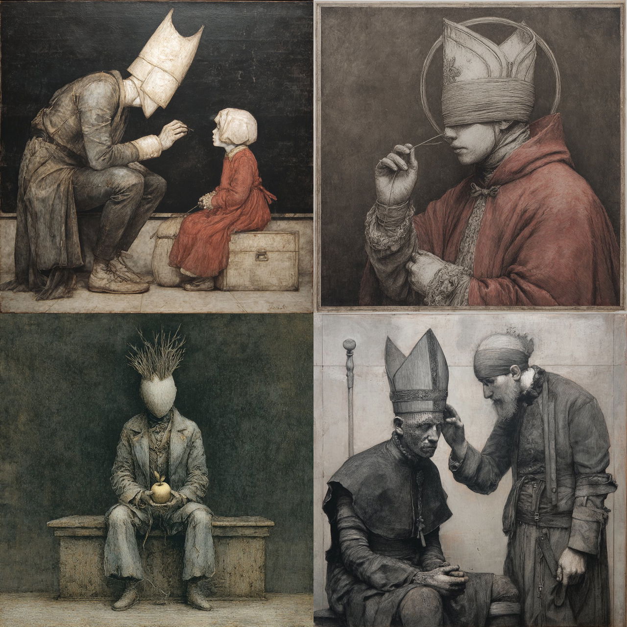 Santiago Caruso style, Midjourney V7, render 1 of 4