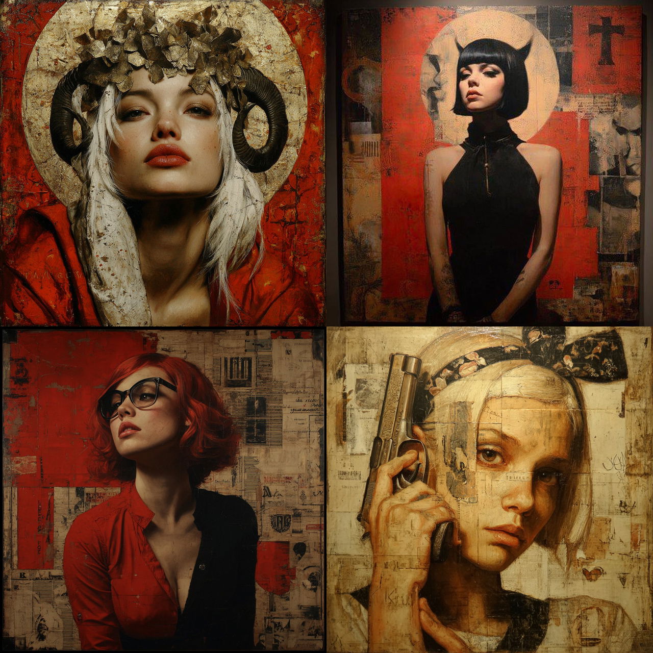 Saturno Butto style, Midjourney V7, render 1 of 4