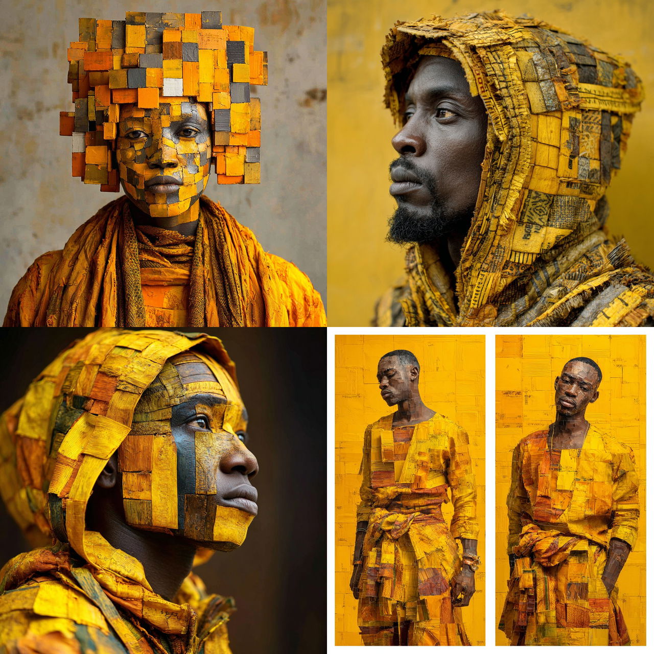 Serge Attukwei Clottey style, Midjourney V7, render 1 of 4