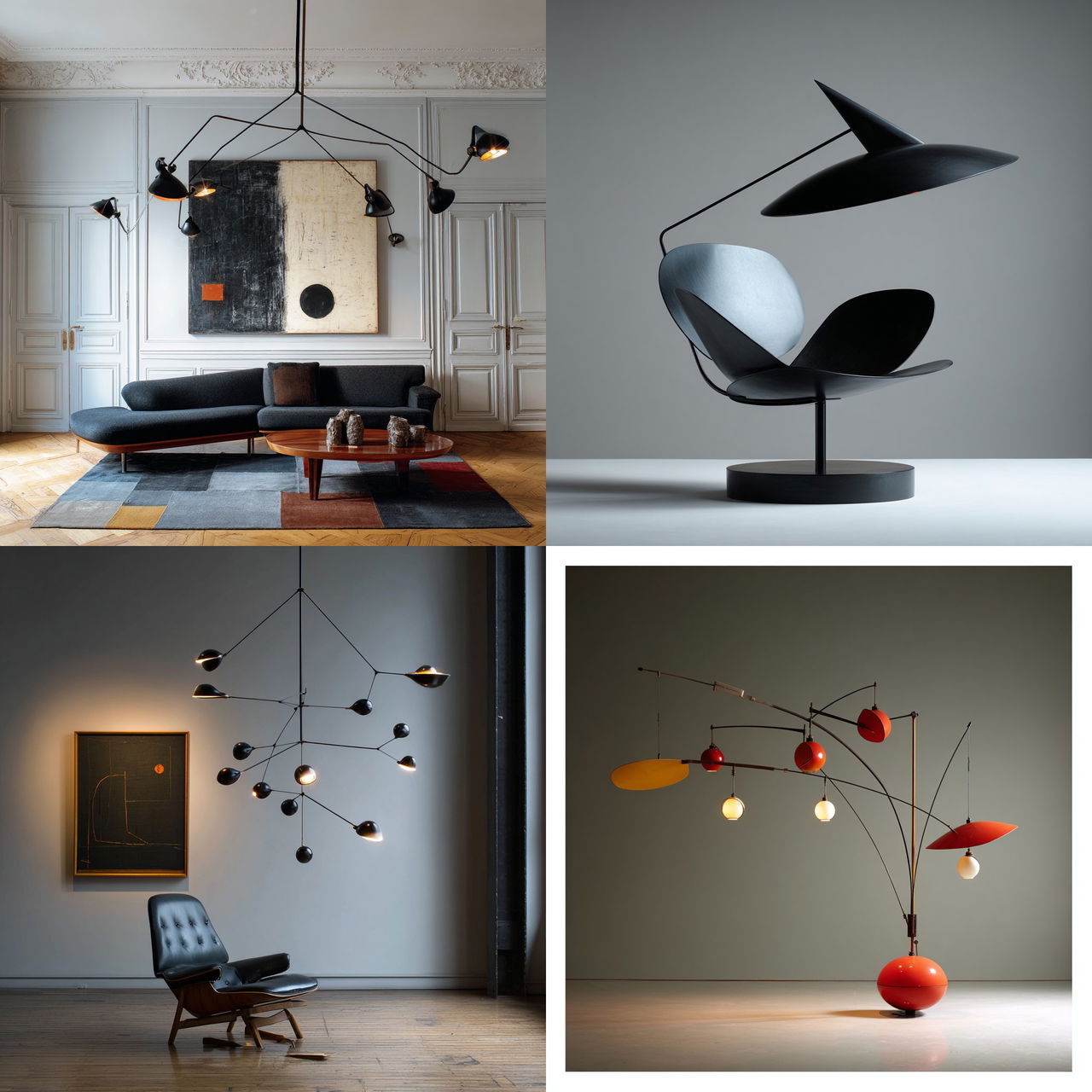 Serge Mouille style, Midjourney V7, render 1 of 4