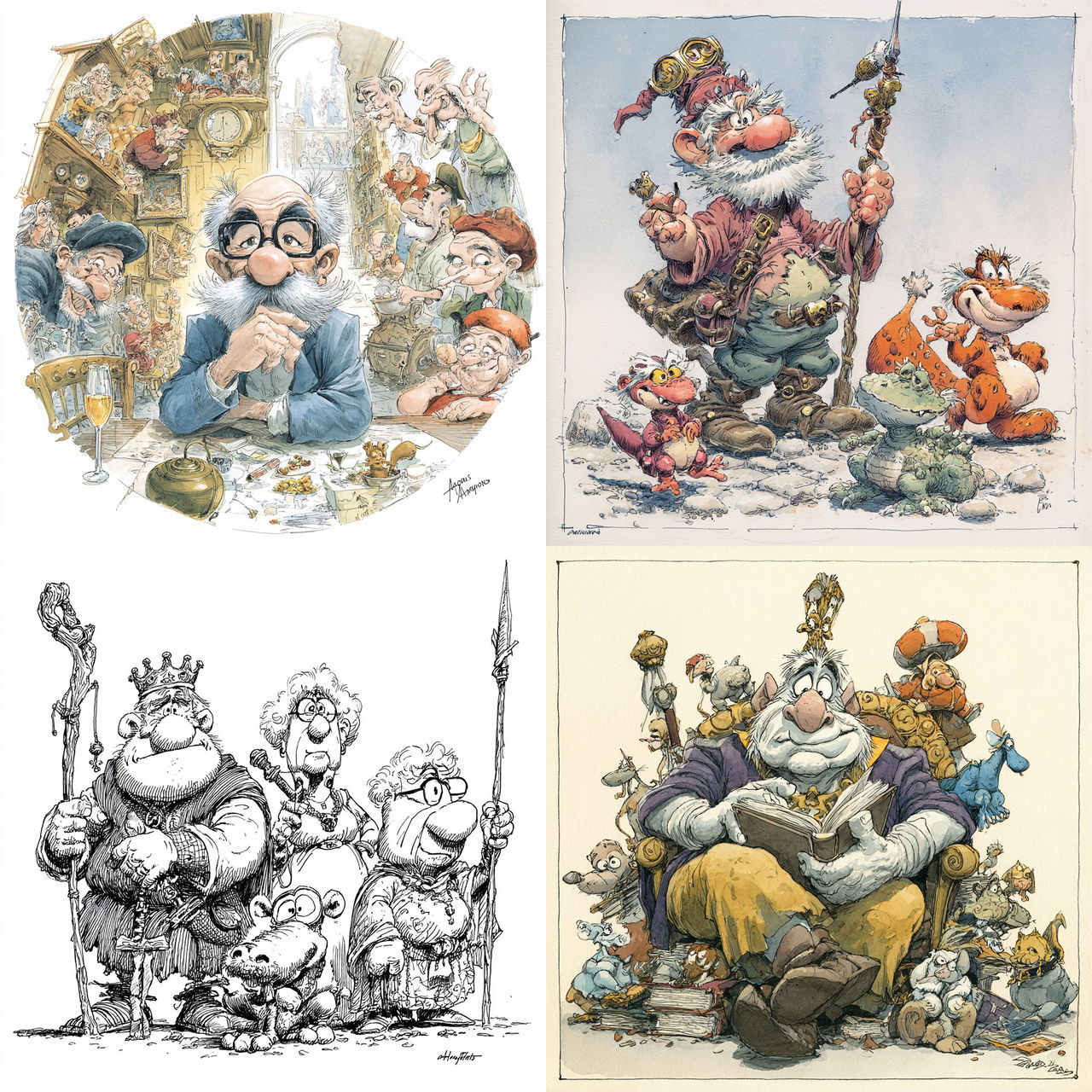 Sergio Aragones style, Midjourney V7, render 1 of 4