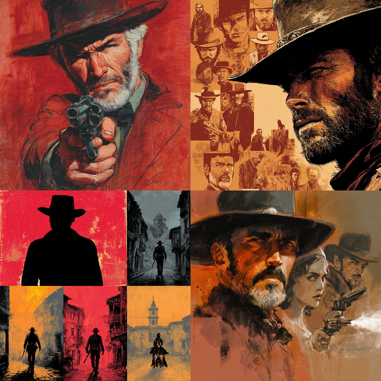Sergio Leone style, Midjourney V7, render 1 of 4