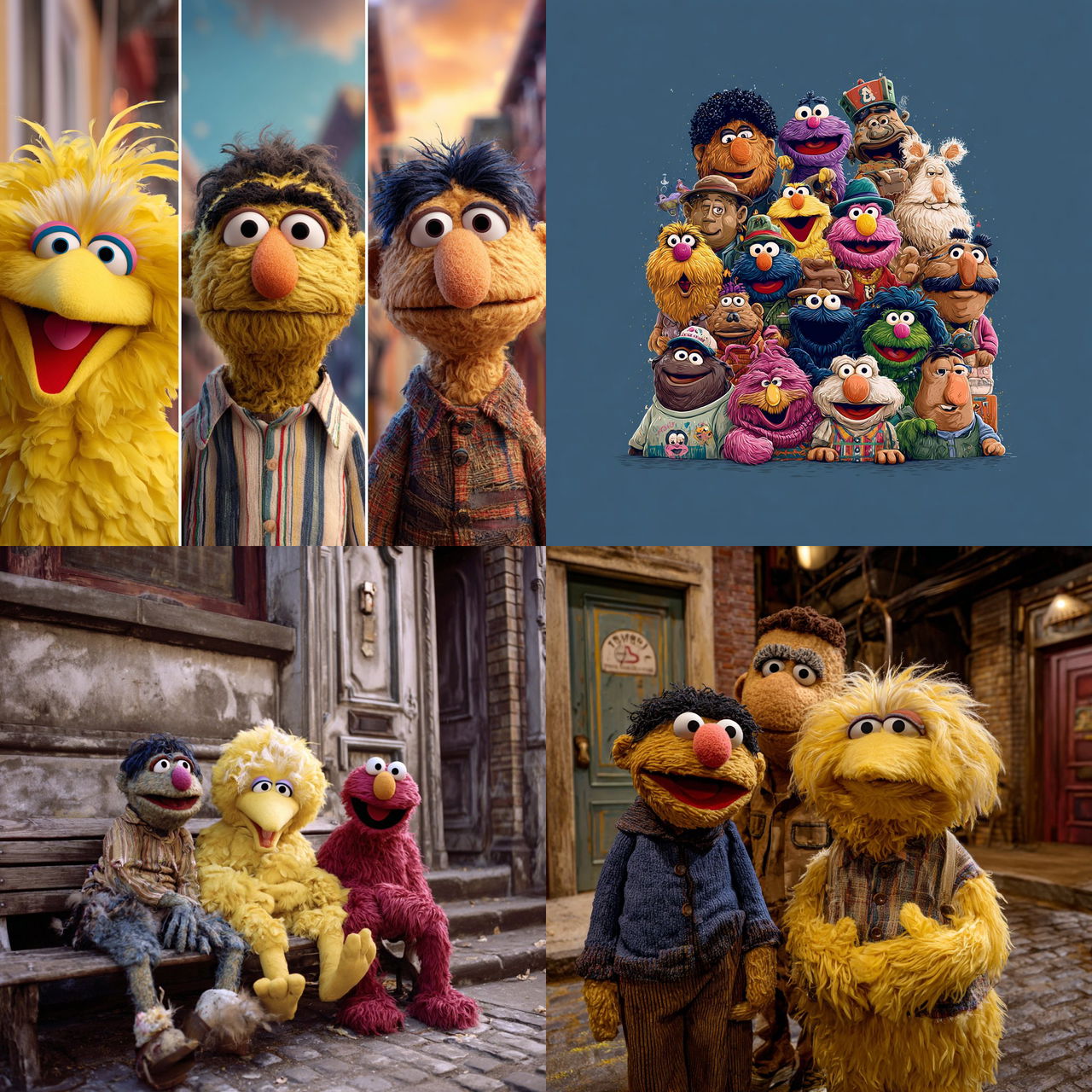 Sesame Street style, Midjourney V7, render 1 of 4