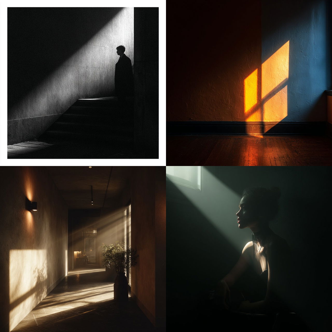 Shadowed lighting style, Midjourney V7, render 1 of 4