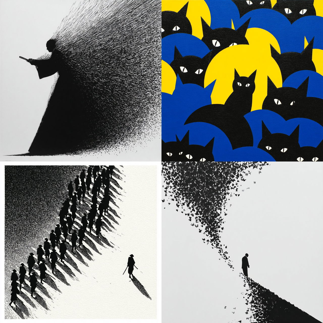Shigeo Fukuda style, Midjourney V7, render 1 of 4