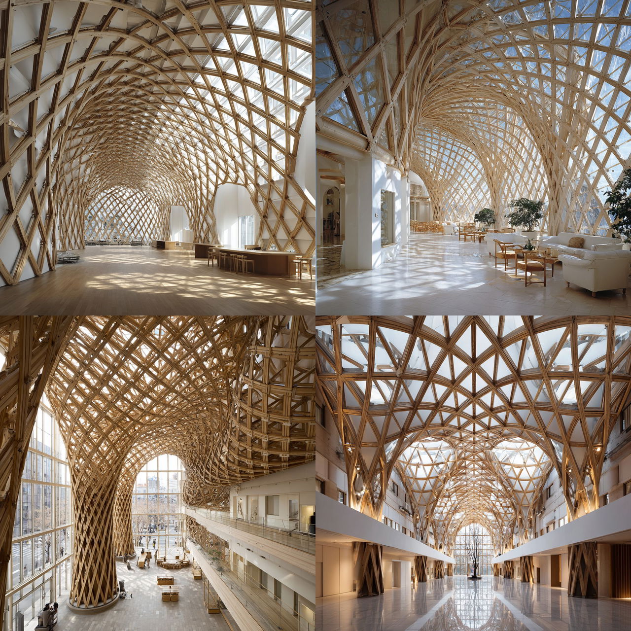 Shigeru Ban style, Midjourney V7, render 1 of 4