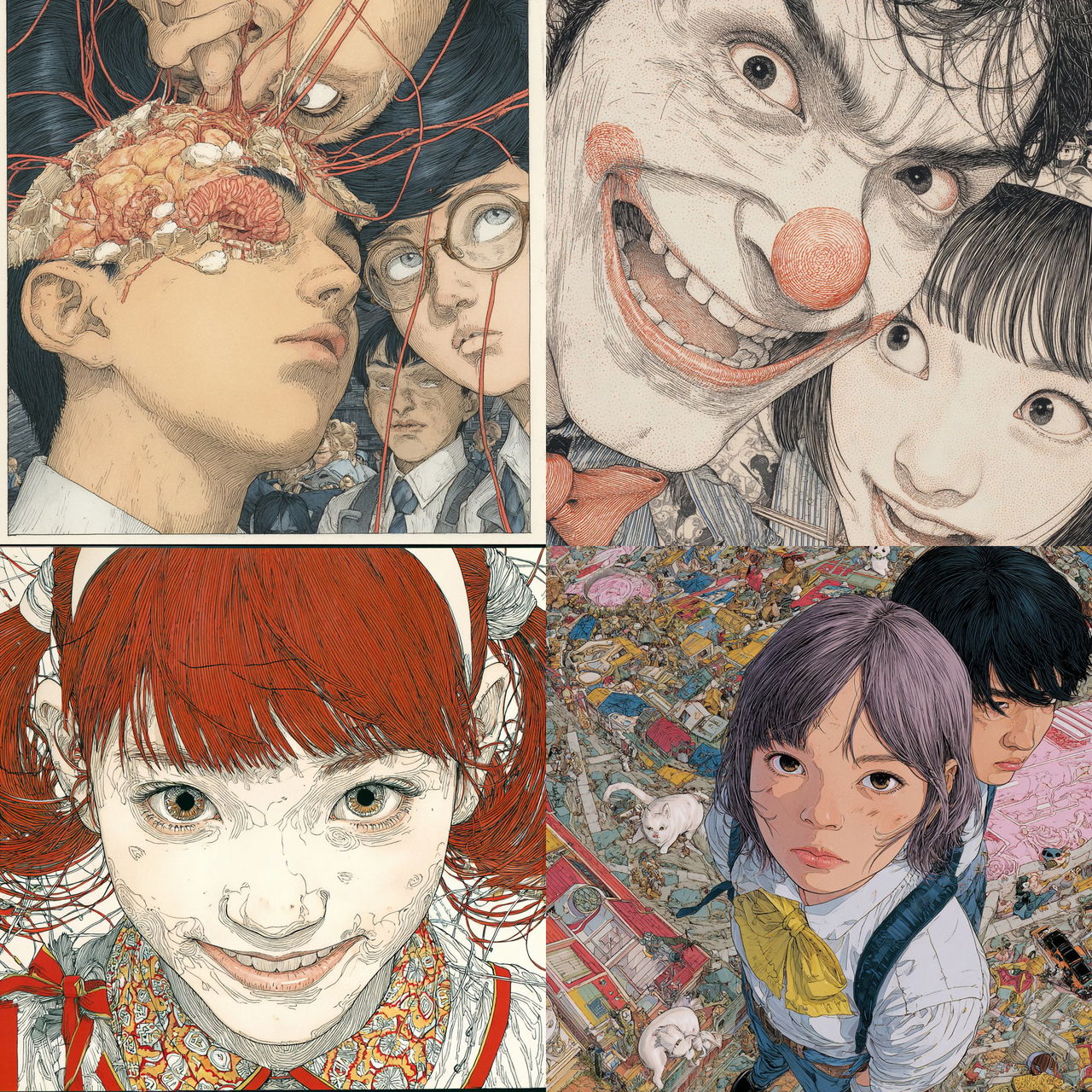 Shintaro Kago style, Midjourney V7, render 1 of 4
