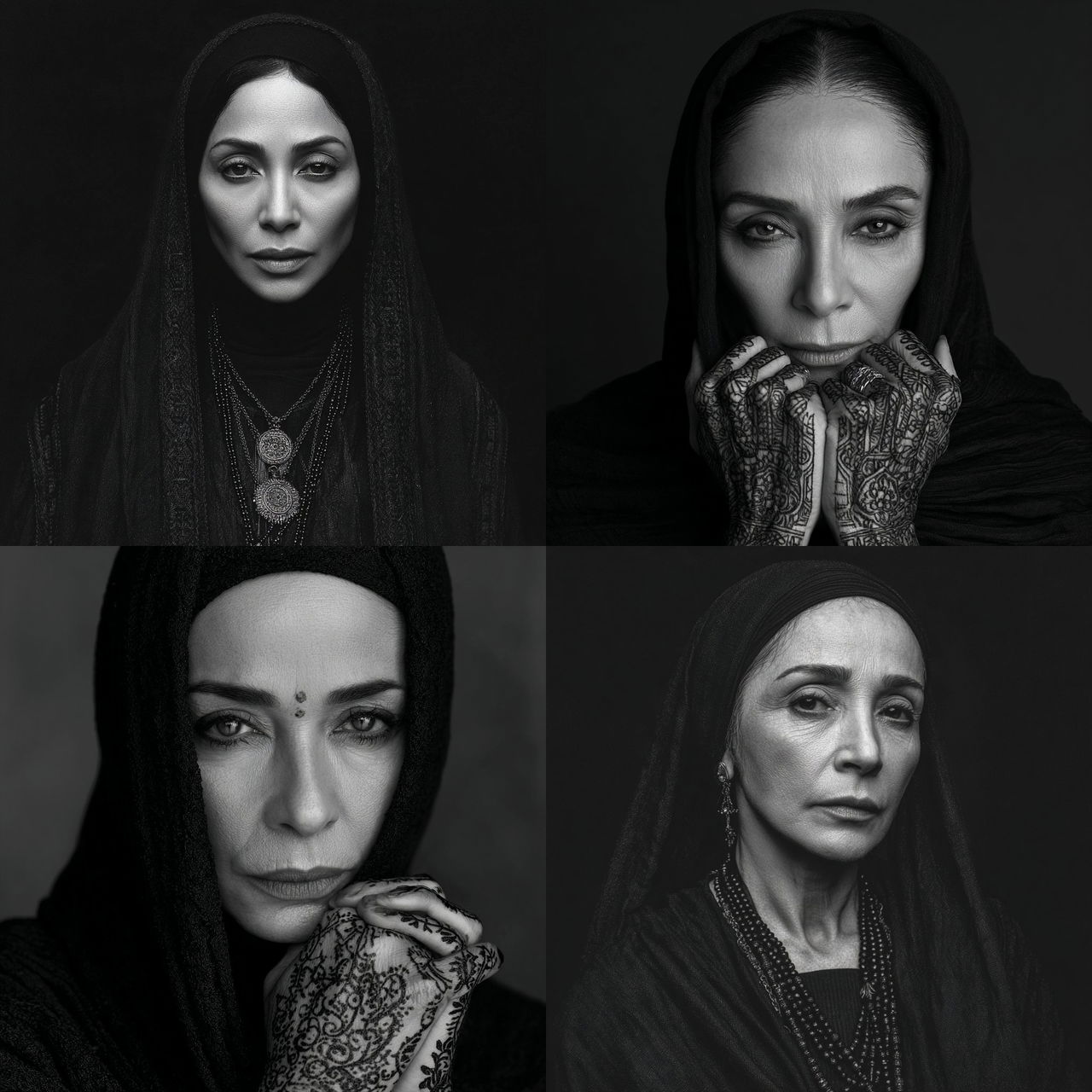 Shirin Neshat style, Midjourney V7, render 1 of 4