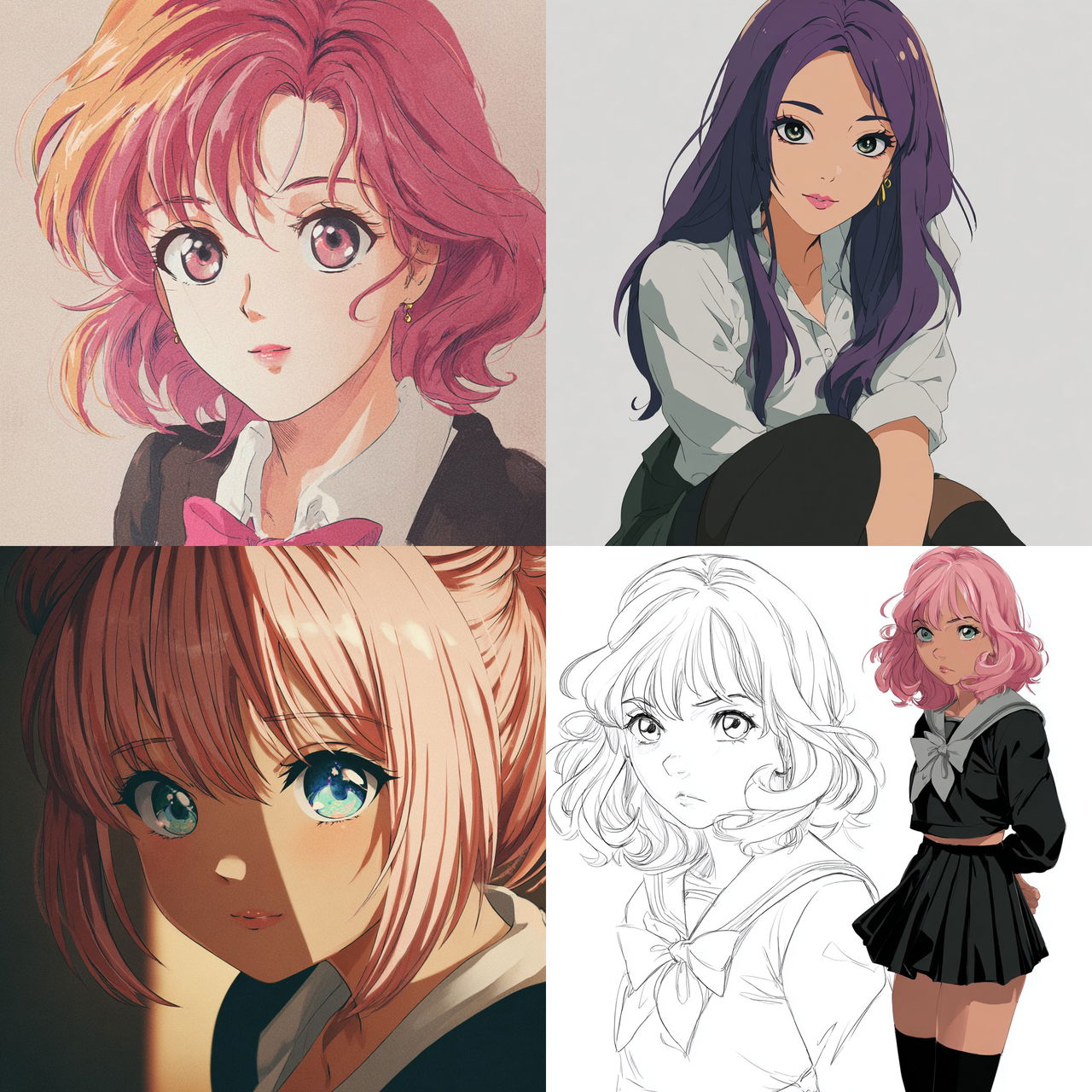 Shojo anime style style, Midjourney V7, render 1 of 4