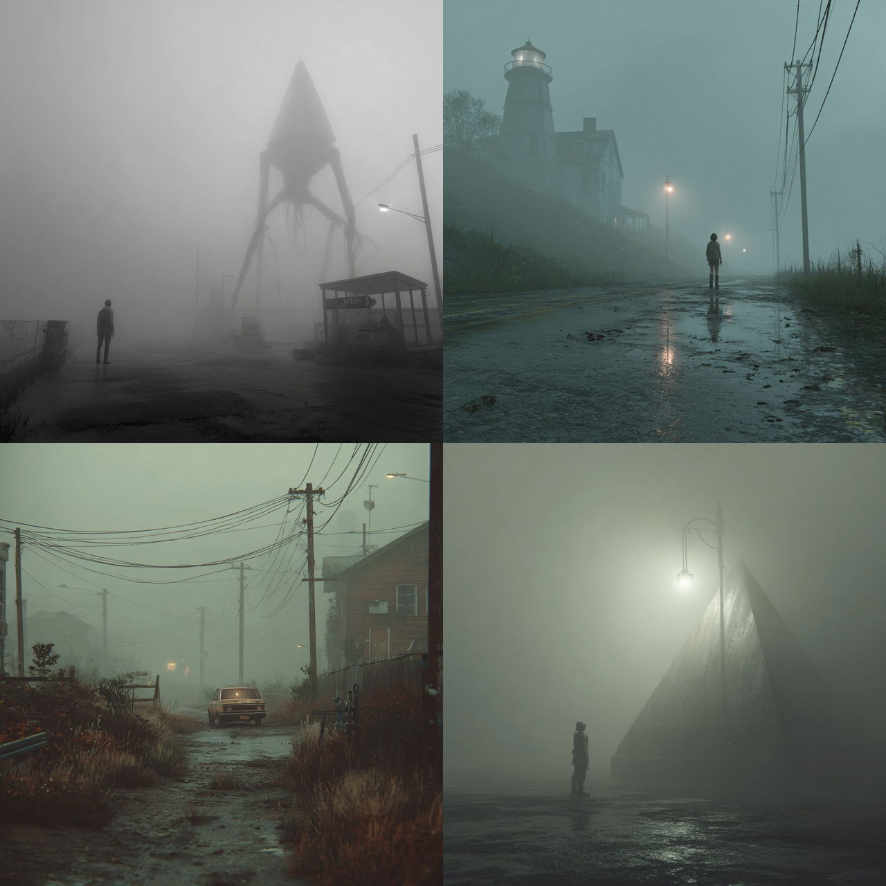 Silent Hill style, Midjourney V7, render 1 of 4