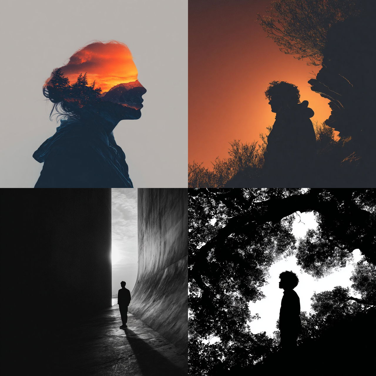 Silhouette style, Midjourney V7, render 1 of 4