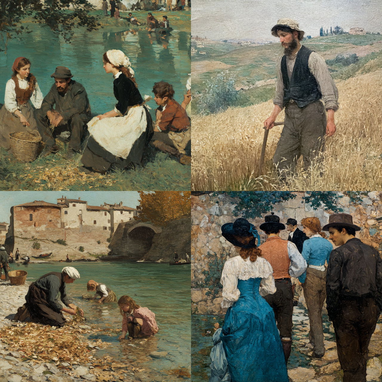 Silvestro Lega style, Midjourney V7, render 1 of 4