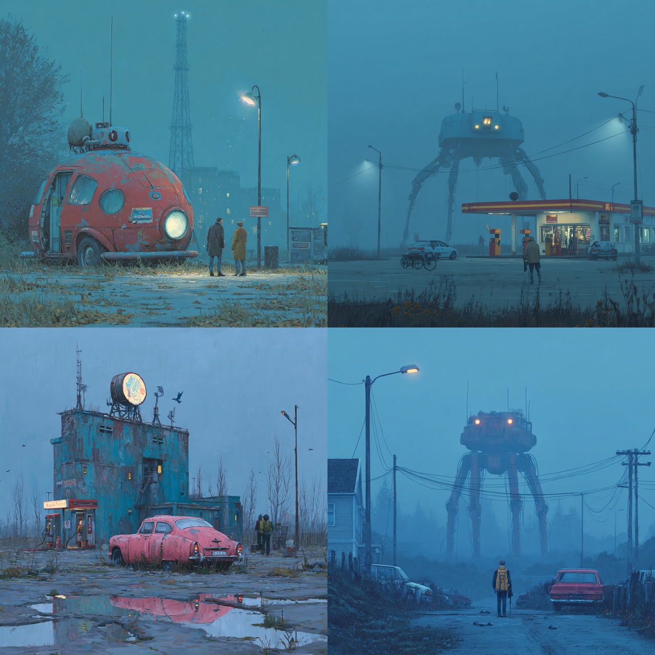 Simon Stalenhag style, Midjourney V7, render 1 of 4