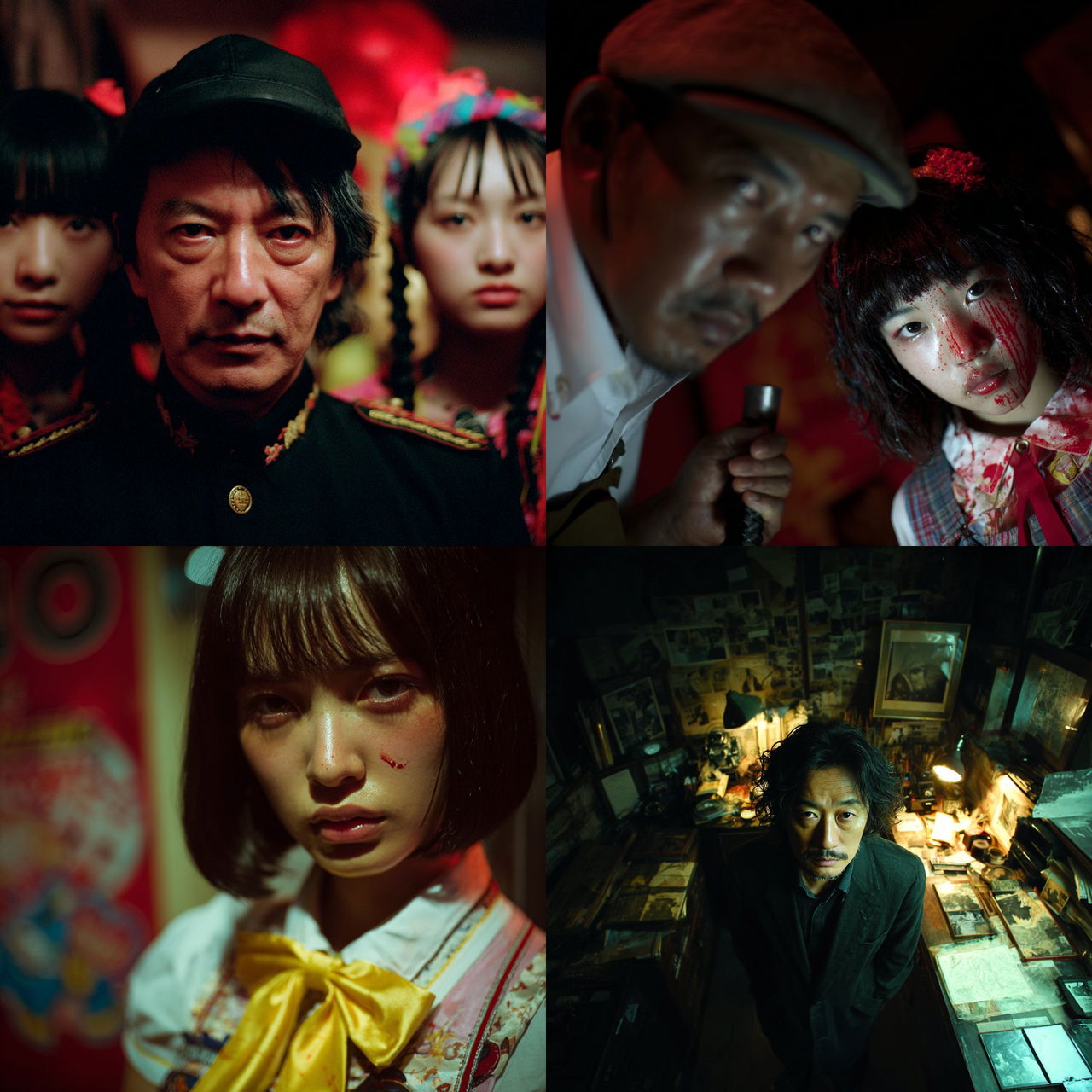 Sion Sono style, Midjourney V7, render 1 of 4