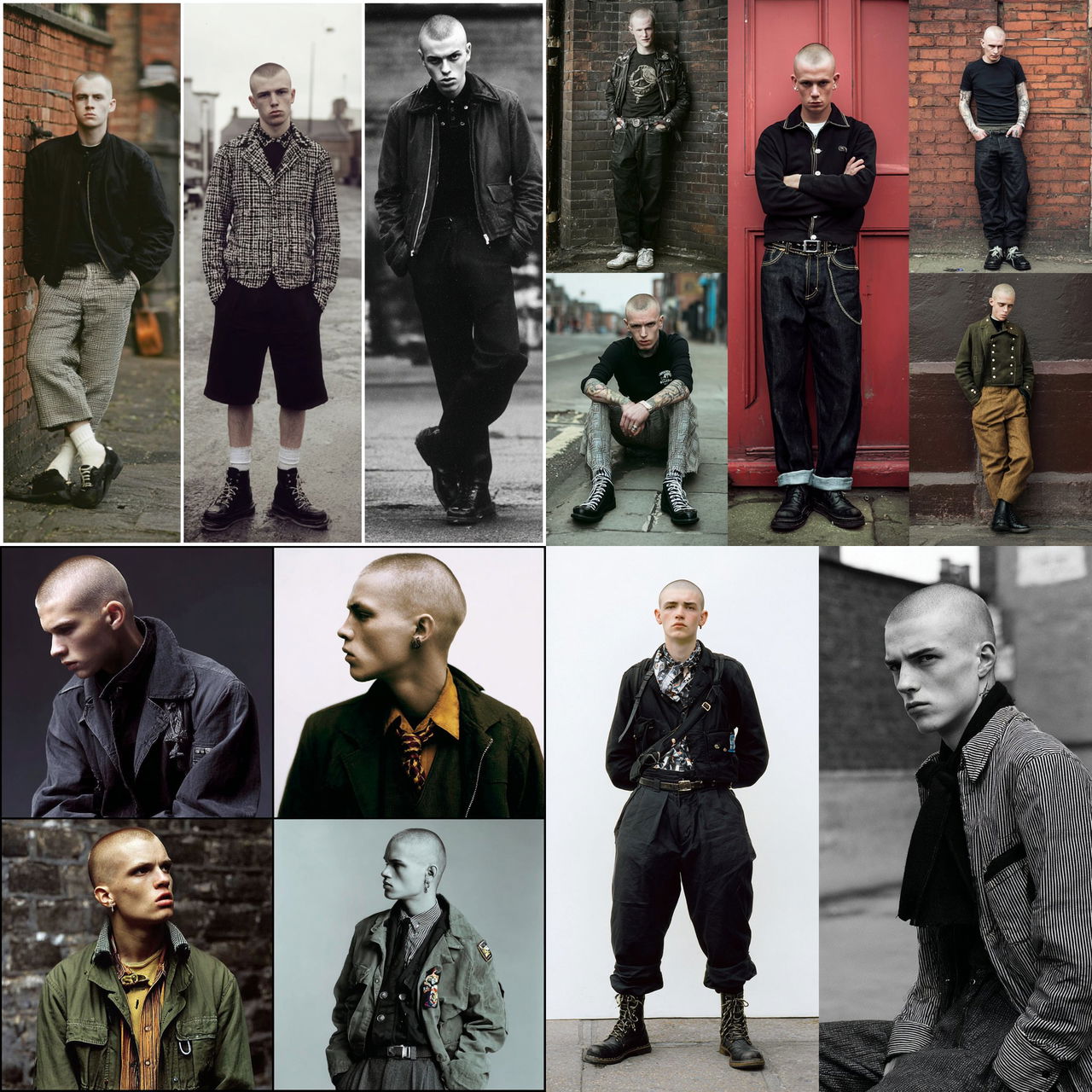 Skinhead fashion style, Midjourney V7, render 1 of 4