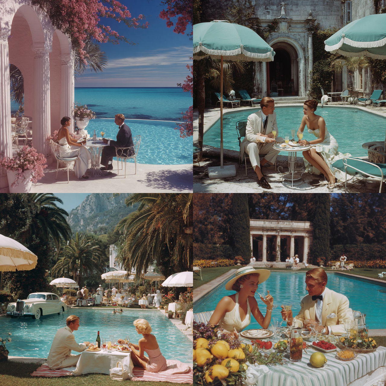 Slim Aarons style, Midjourney V7, render 1 of 4