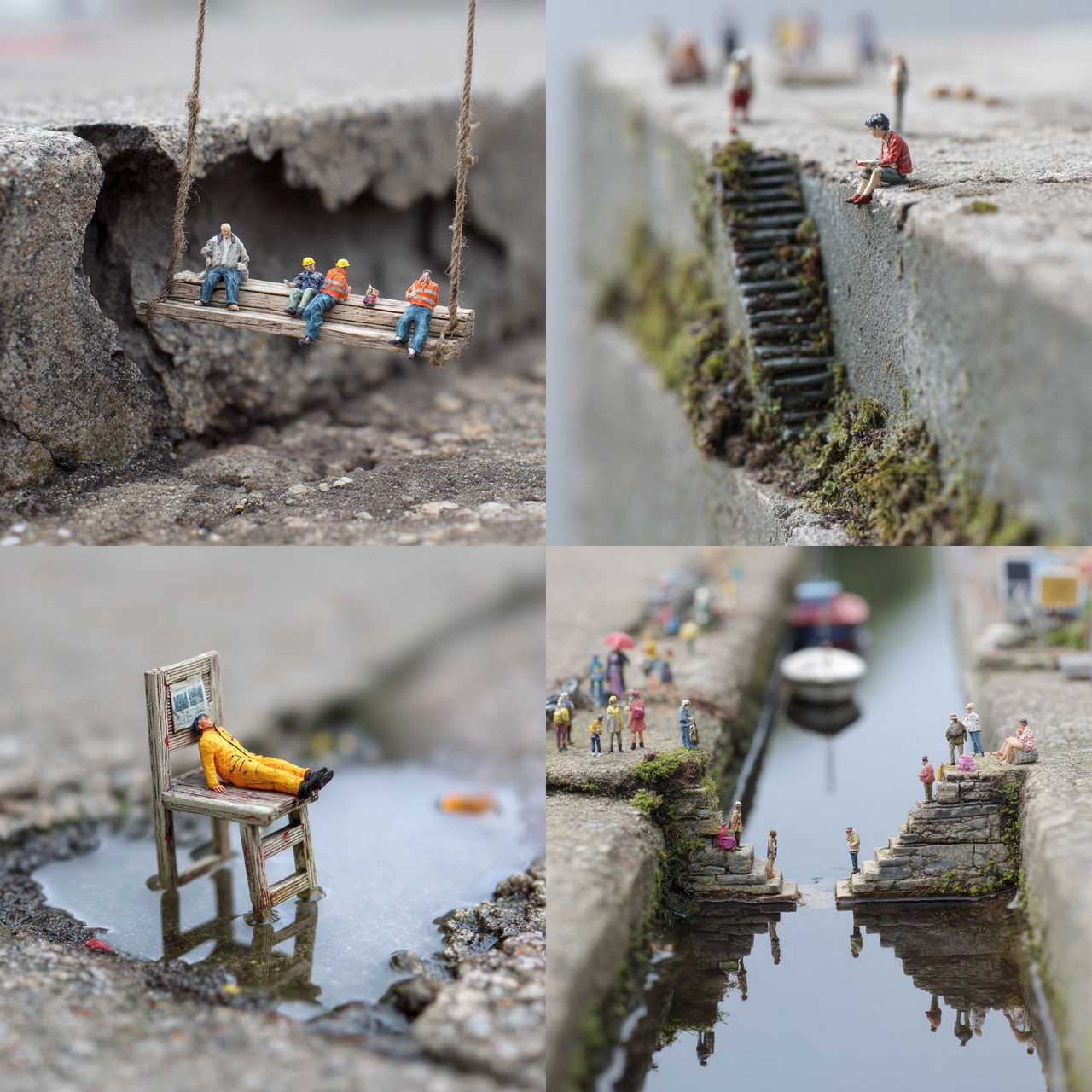 Slinkachu style, Midjourney V7, render 1 of 4