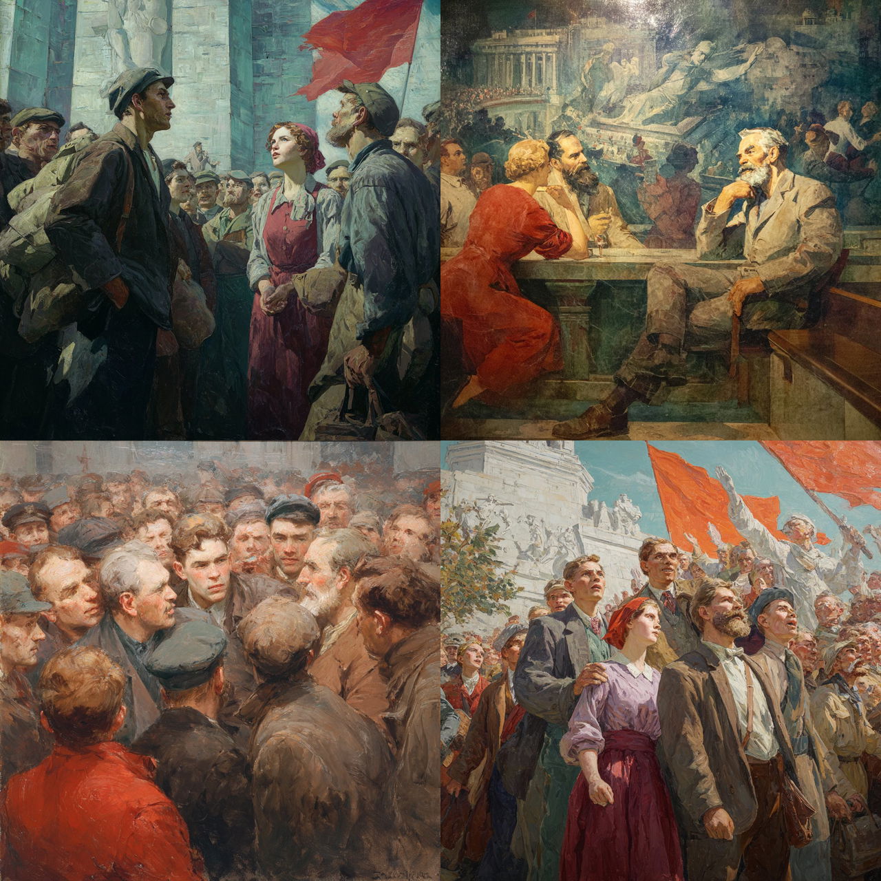 Socialist realism style, Midjourney V7, render 1 of 4