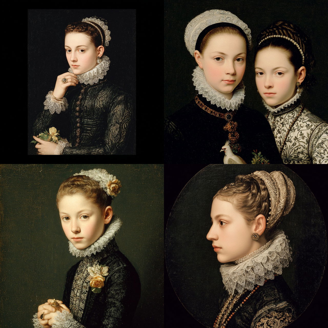 Sofonisba Anguissola style, Midjourney V7, render 1 of 4