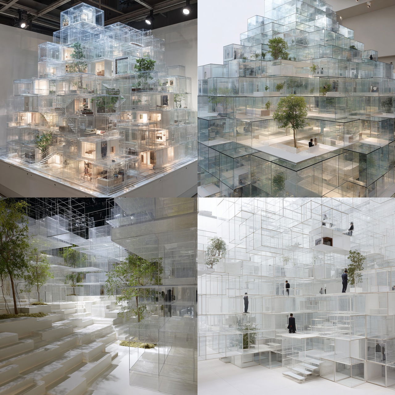 Sou Fujimoto style, Midjourney V7, render 1 of 4