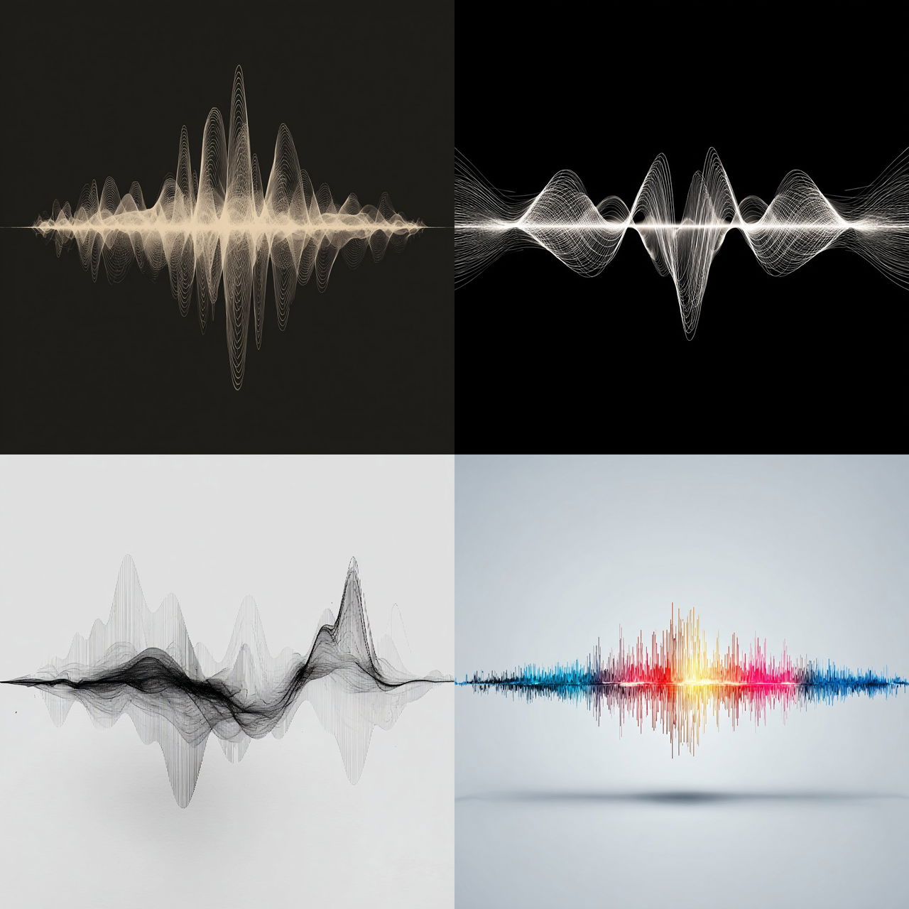 Sound wave diagram style, Midjourney V7, render 1 of 4
