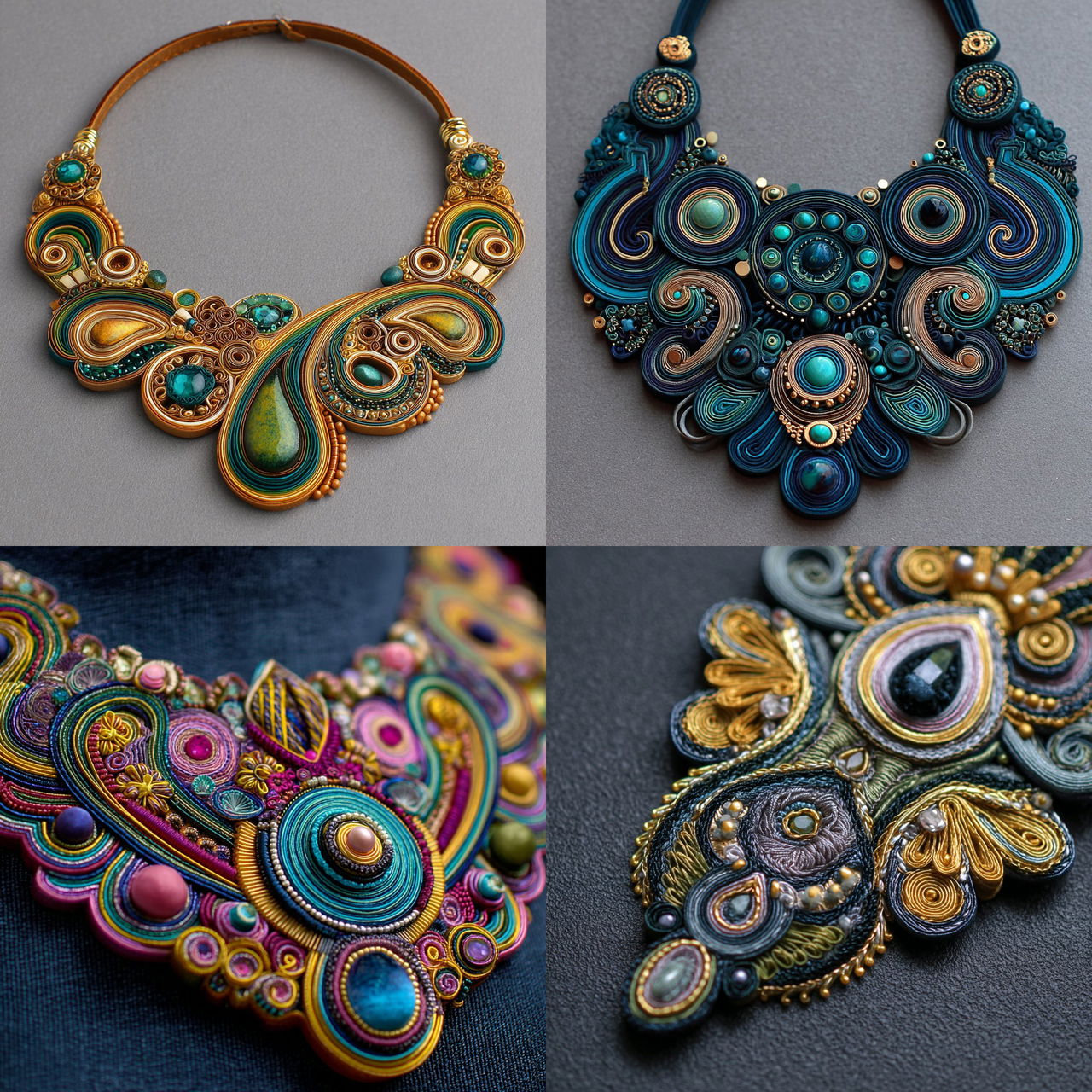 Soutache style, Midjourney V7, render 1 of 4