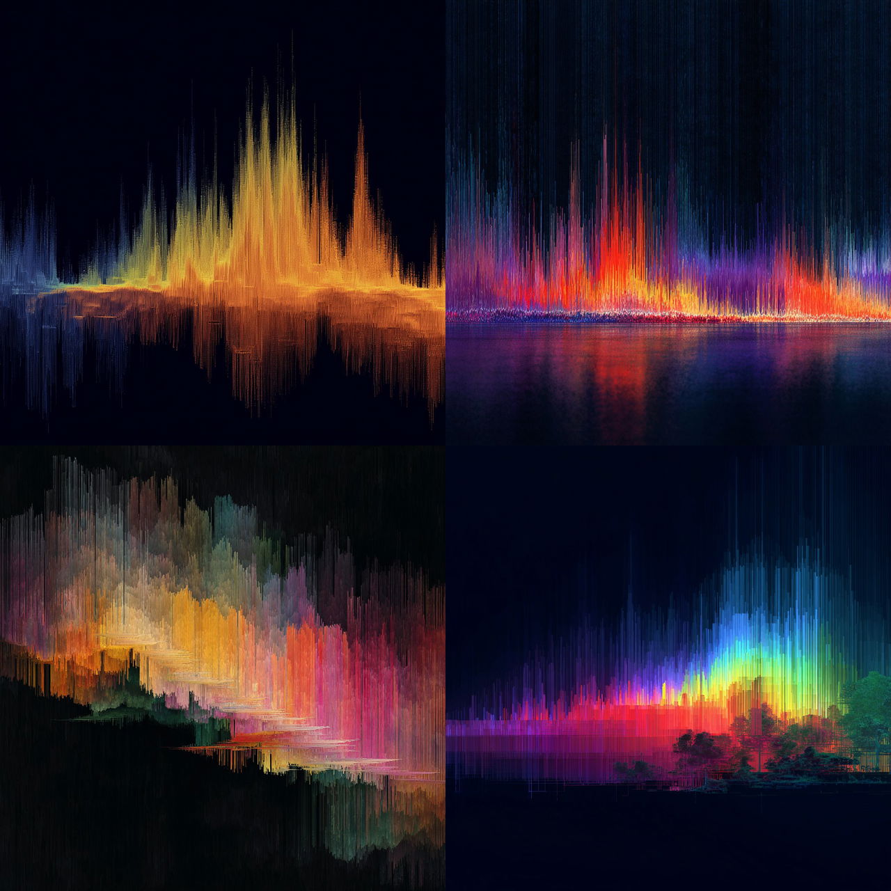 Spectrogram style, Midjourney V7, render 1 of 4