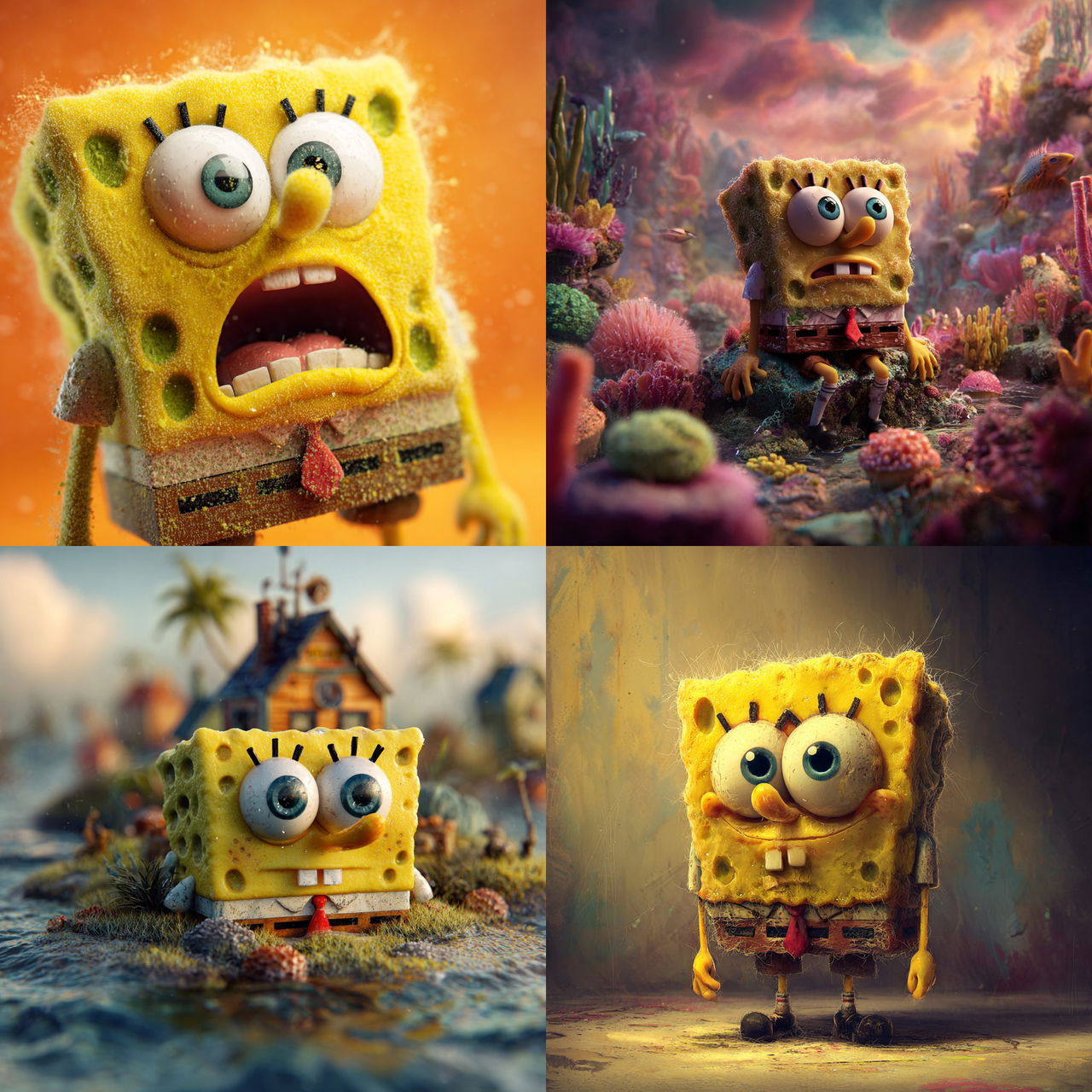 SpongeBob SquarePants style, Midjourney V7, render 1 of 4