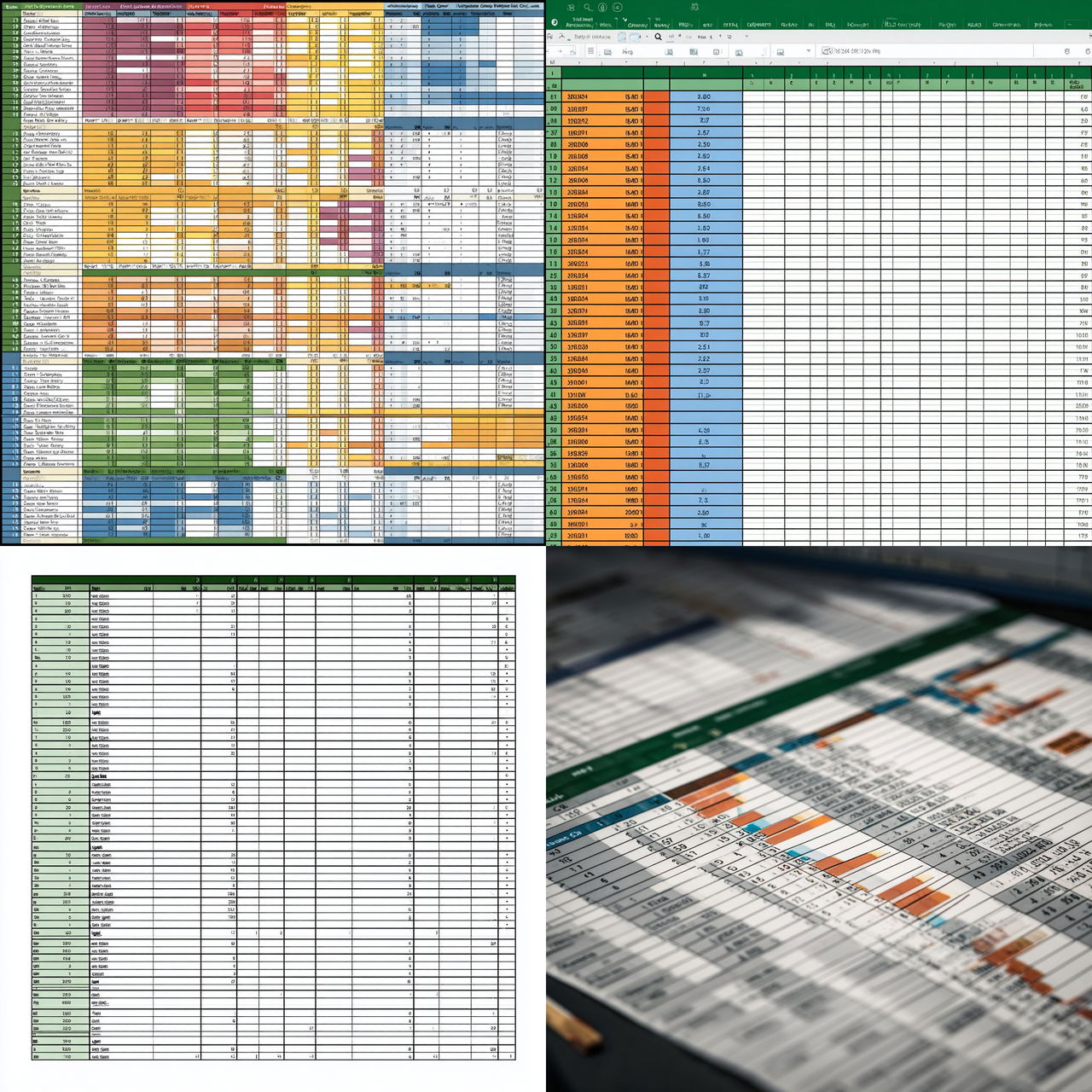 Spreadsheet style, Midjourney V7, render 1 of 4