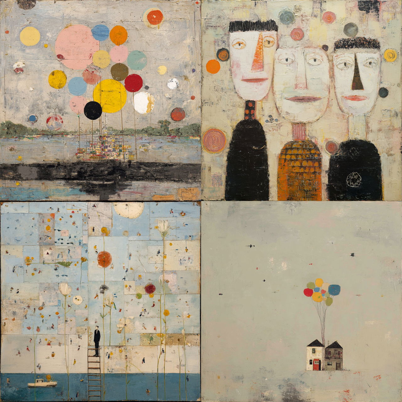 Squeak Carnwath style, Midjourney V7, render 1 of 4