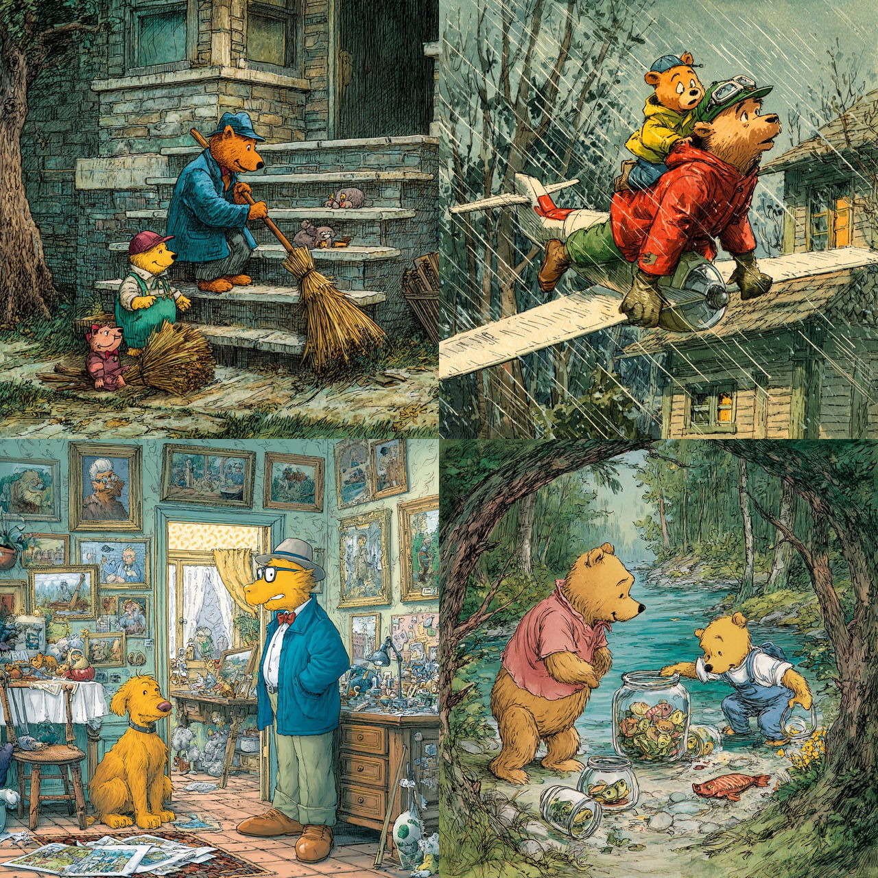 Stan Berenstain style, Midjourney V7, render 1 of 4